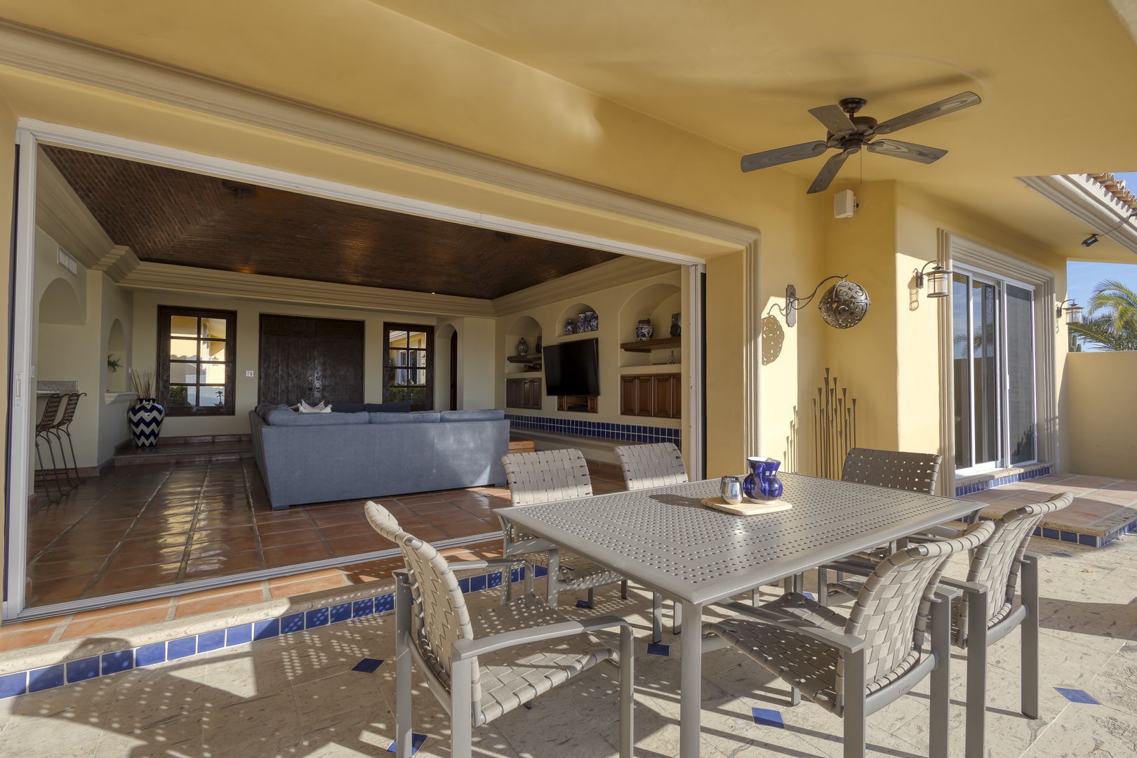 Step into your seamless indoor-outdoor oasis where the living room flows onto your private terrace, perfect for dining al fresco.