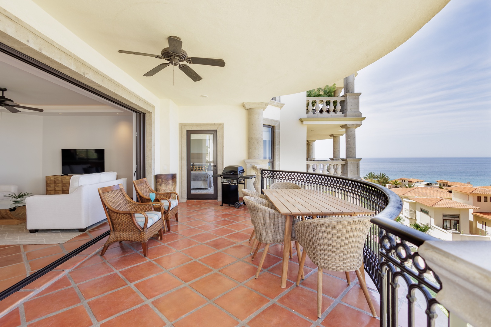 Step onto your private balcony where ocean breezes meet elegant outdoor living. Dine al fresco with stunning sea views, then grill up a feast while watching the waves roll in.