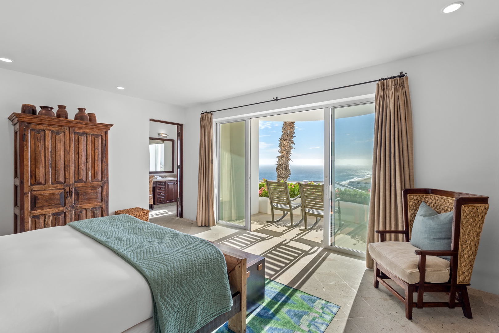 Wake up to breathtaking ocean views from your private balcony, where morning coffee feels magical with endless blue waters stretching before you.