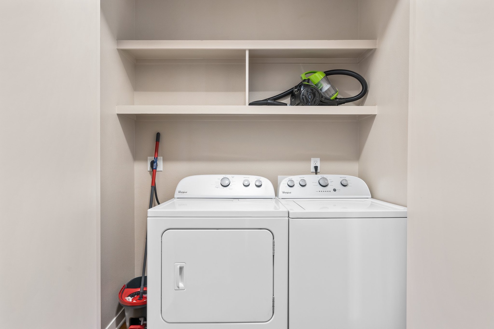 Maintain your wardrobe with the in-unit washer and dryer.