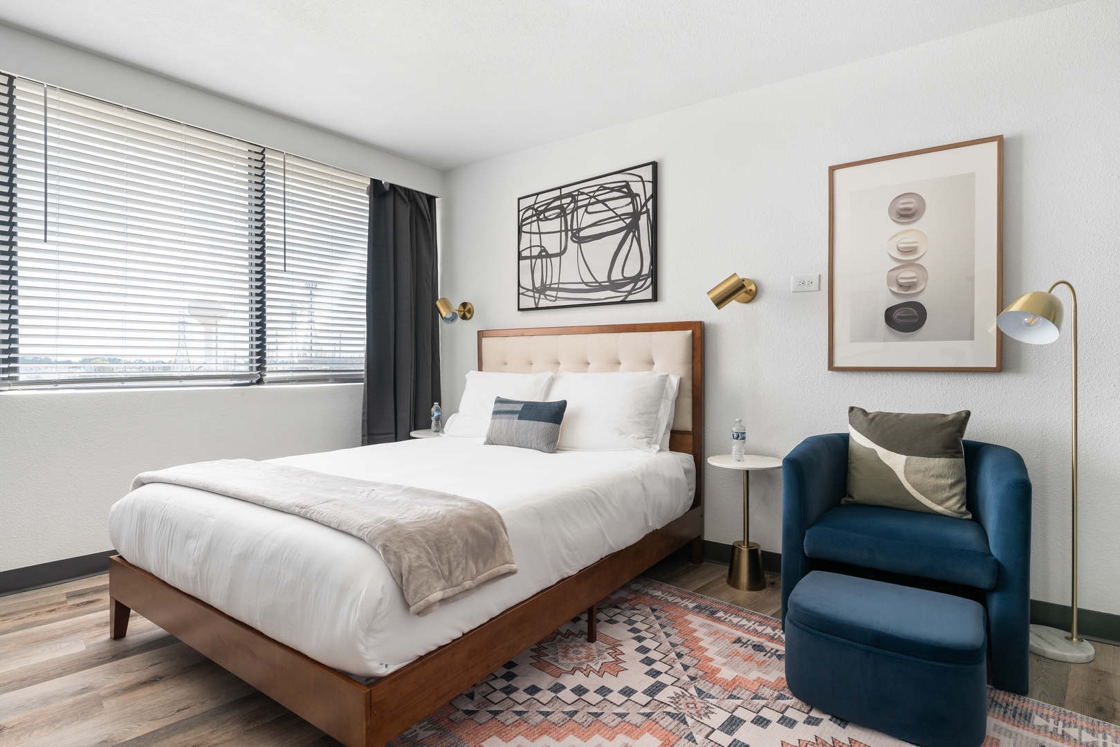 Experience restful nights on a plush memory foam mattress.