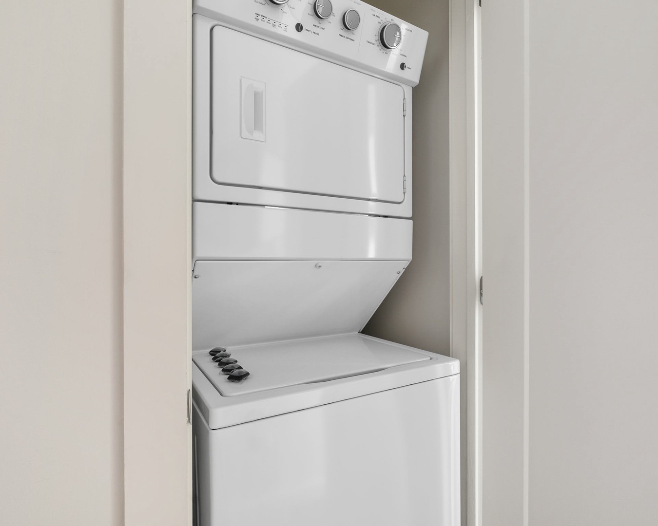 Take care of laundry with our in-unit washer and dryer, steam iron, and ironing board