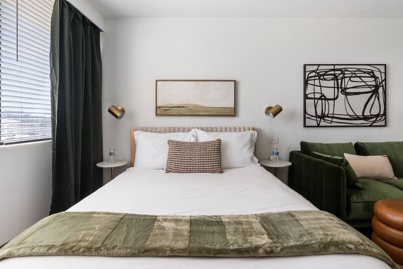 Experience restful nights on a plush memory foam mattress.