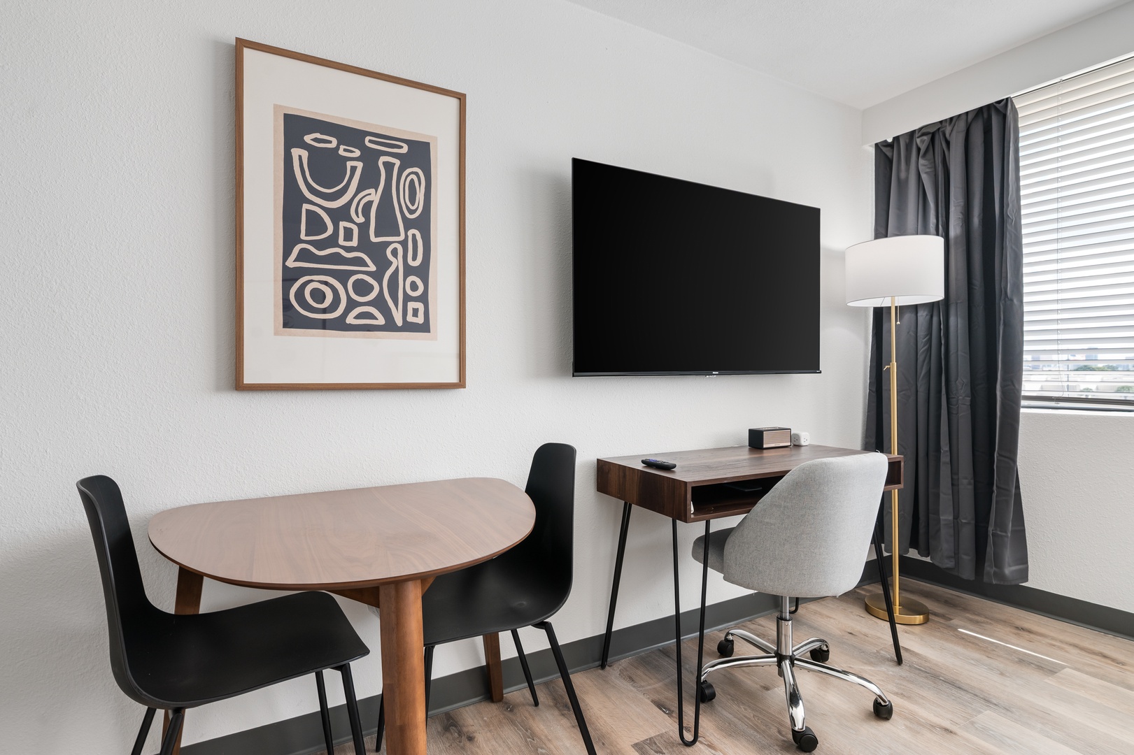 Maintain productivity in a sleek, expertly designed dedicated workspace with fast fiber WiFi