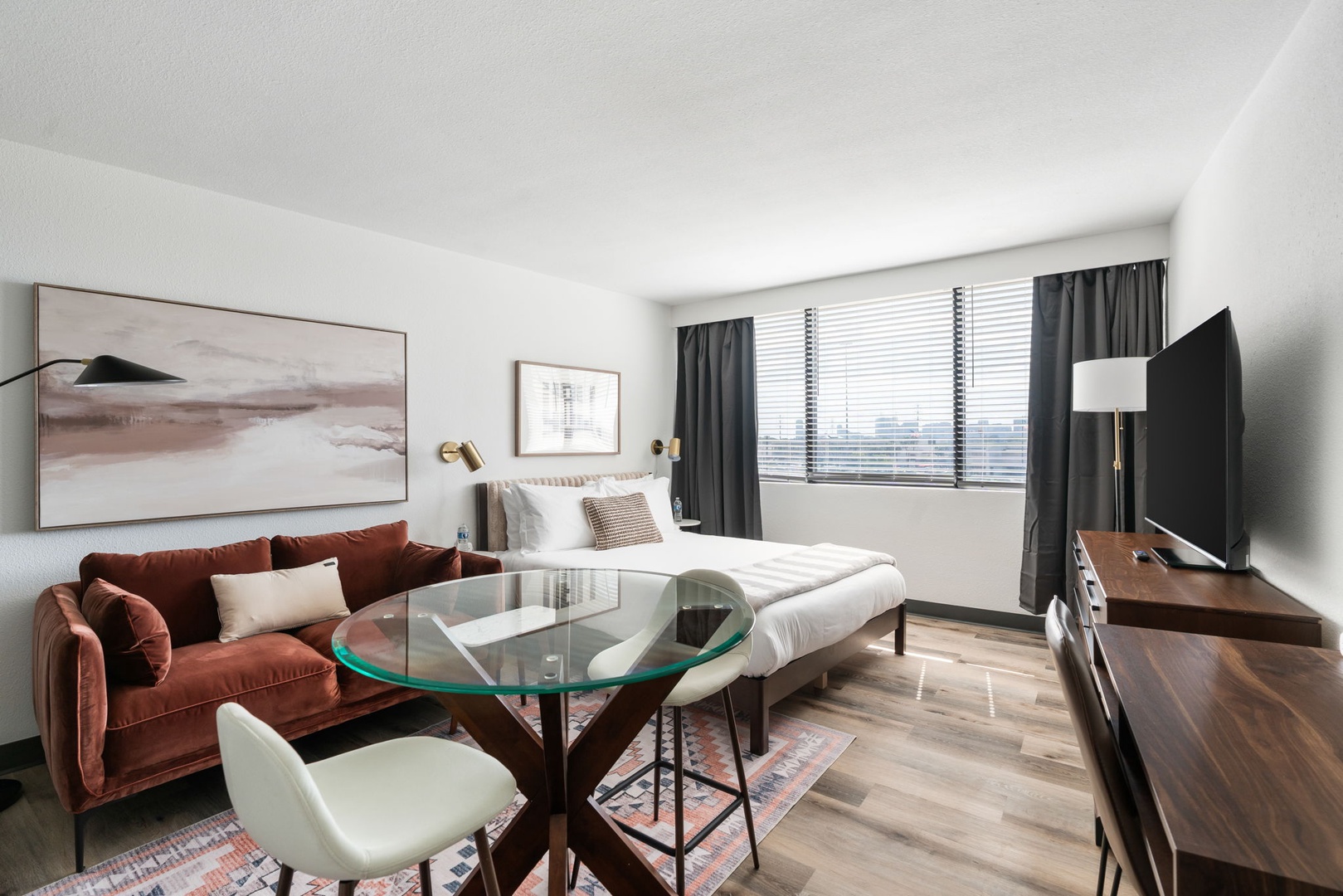 Experience the perfect blend of comfort and modern design in this inviting living space.