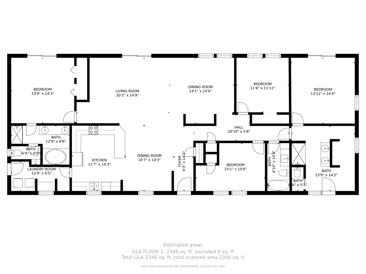 The bungalow's floorplan showing the layout