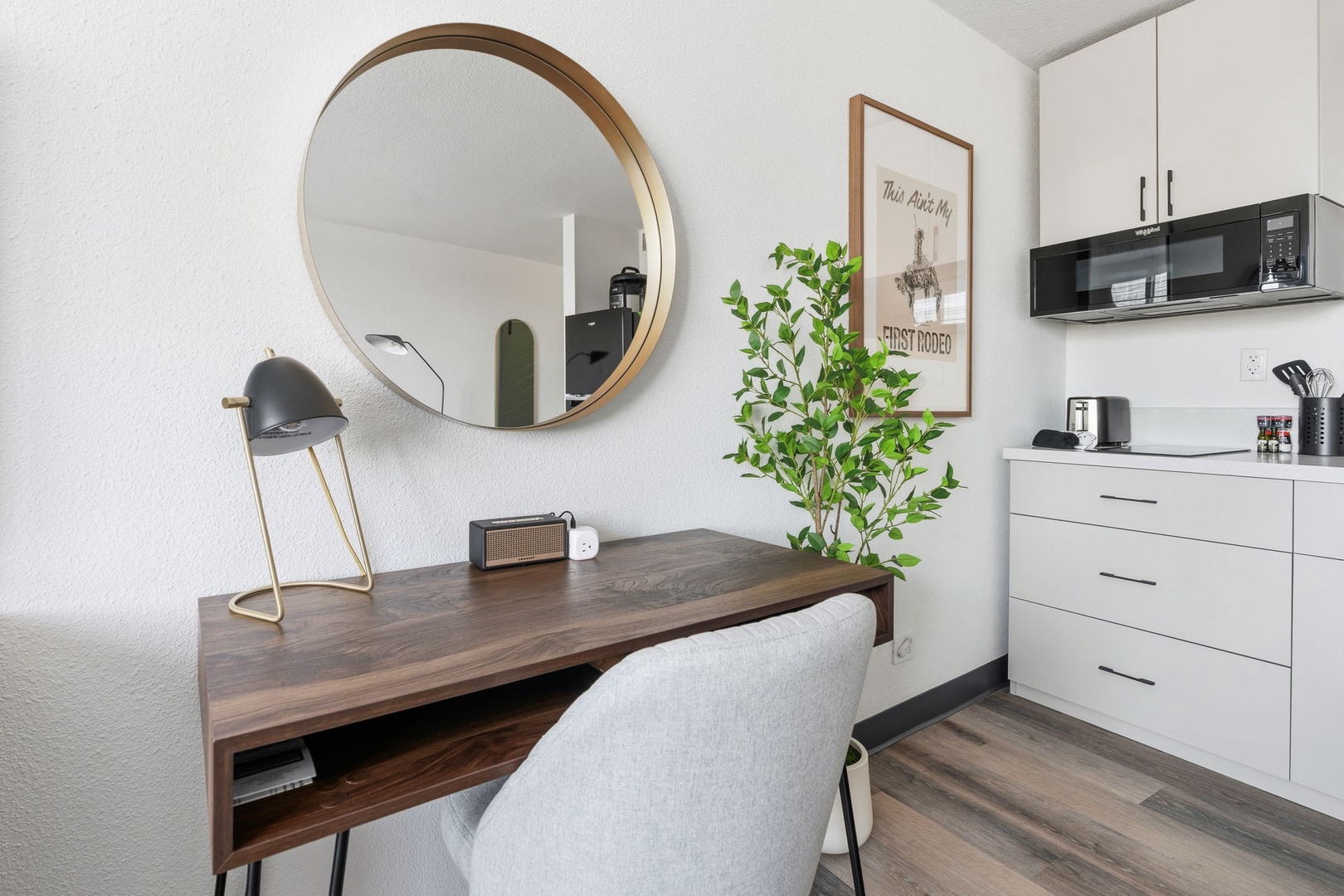 A practical deskpace for work-from-home days.