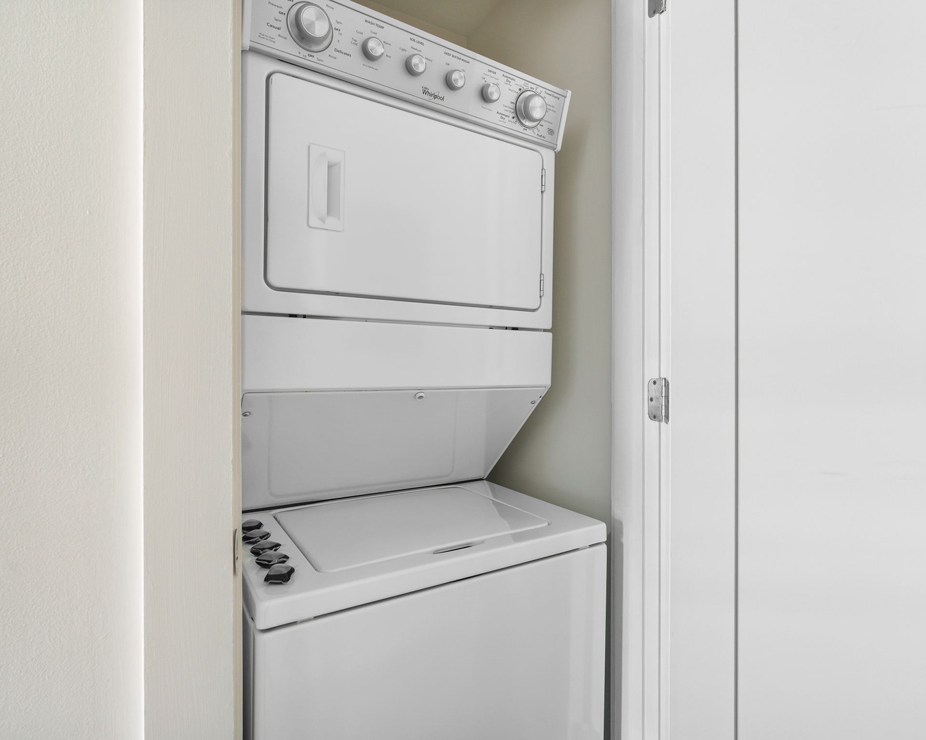 Enjoy the convenience of an in-unit washer and dryer for laundry needs.