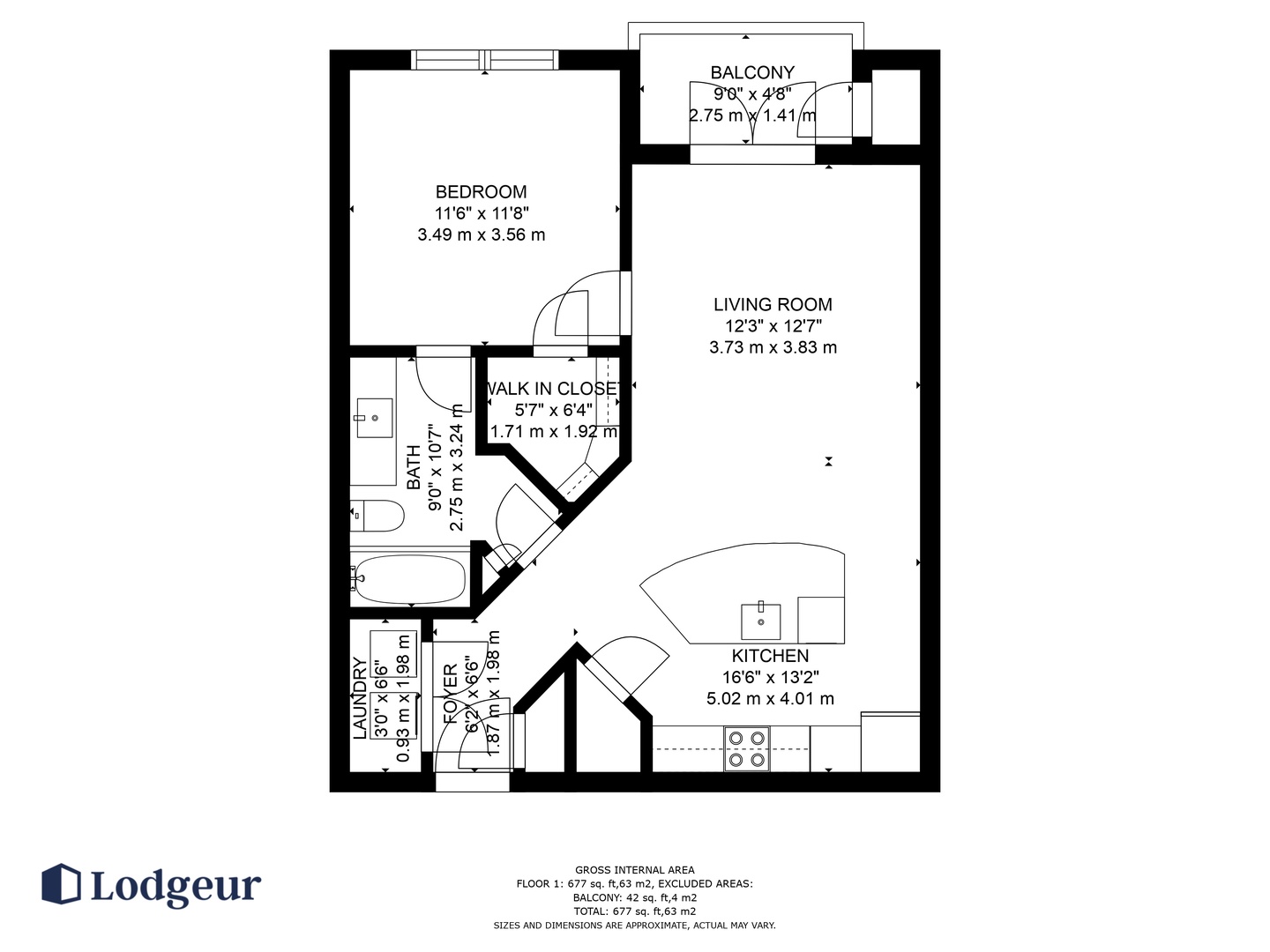 This open-concept floor plan provides a spacious and versatile living space.