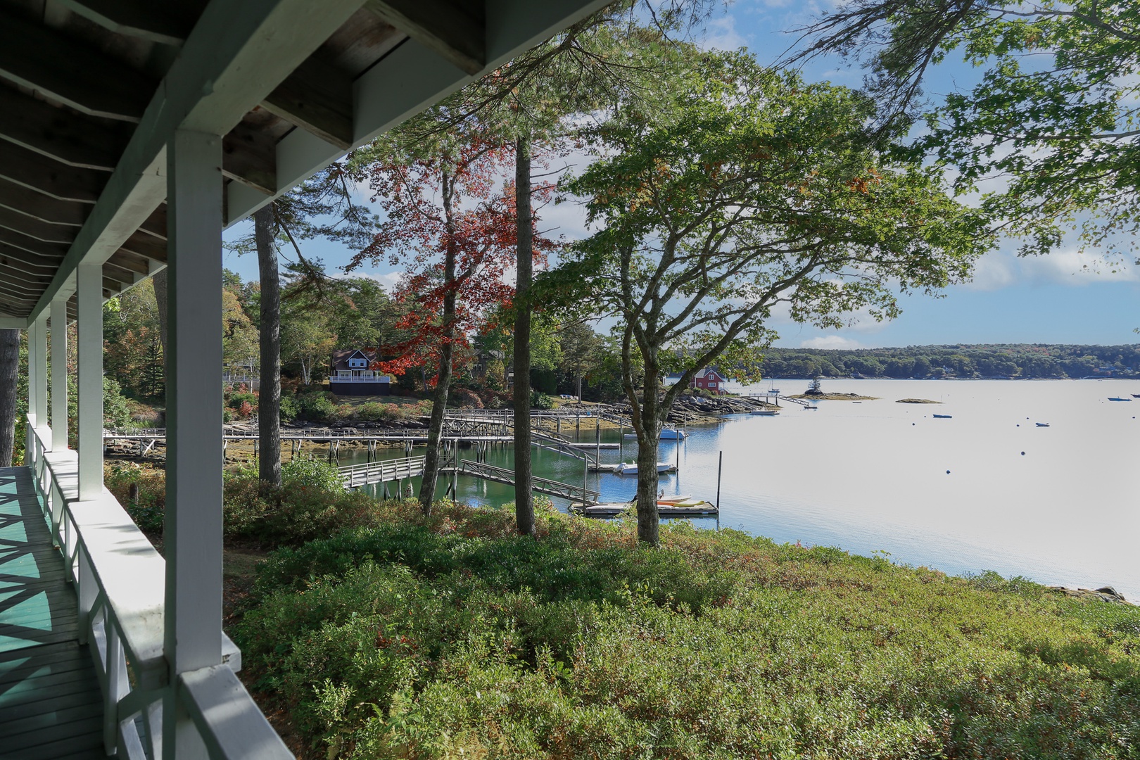 Water views of Linekin Bay from the Cottage porch.