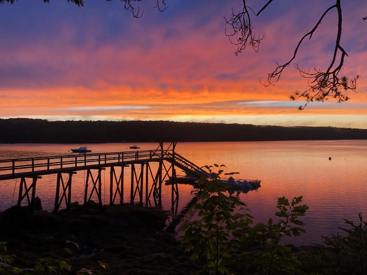 Sunset over the Damariscotta River