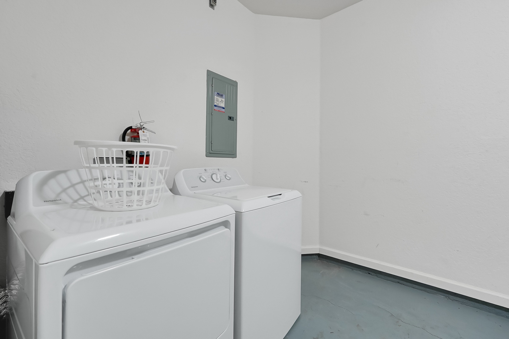 Your own dedicated laundry room keeps your stay comfortable with a full-size washer and dryer, plus handy supplies.