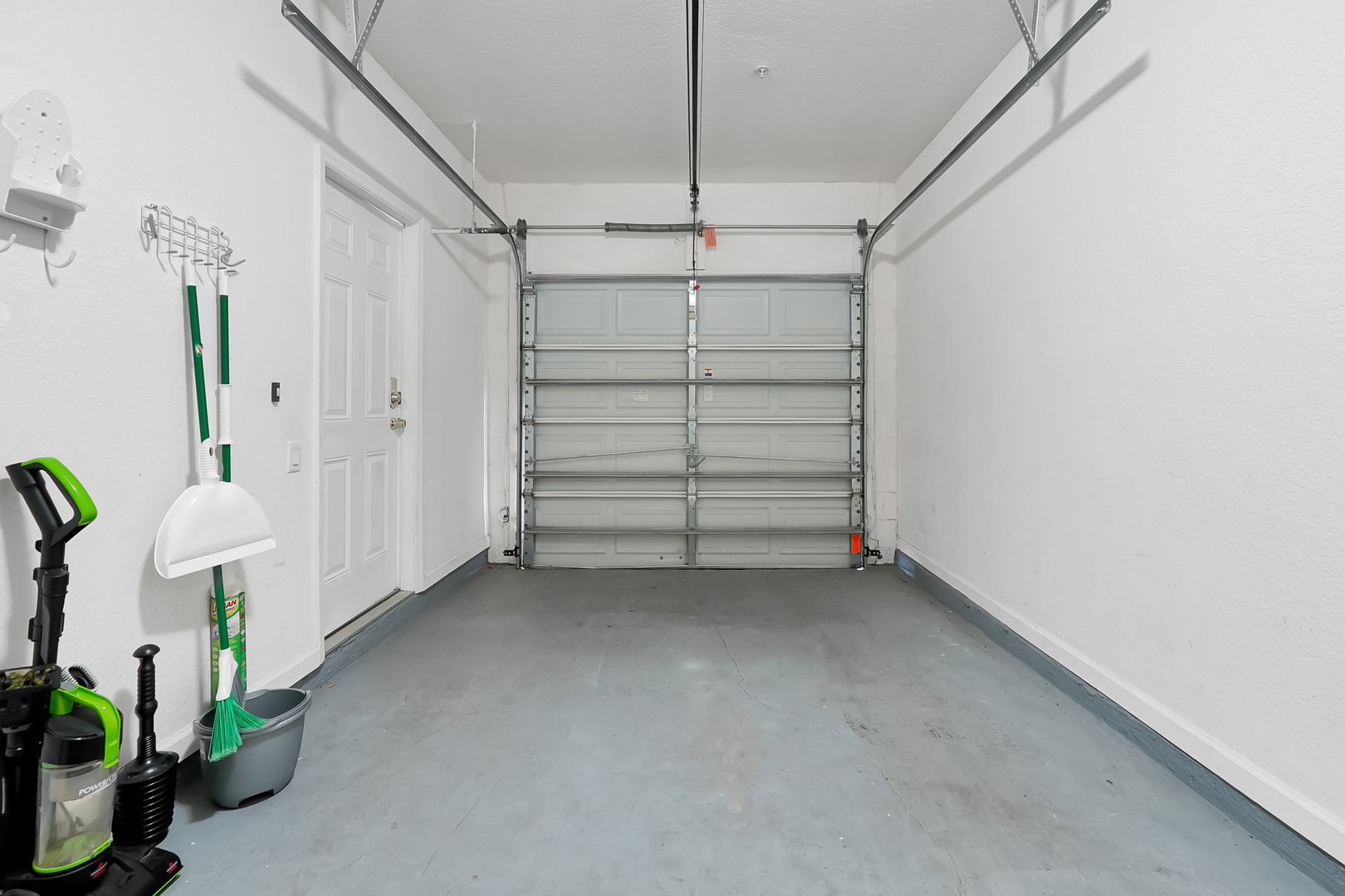 Clean, spacious garage with convenient access to your vacation home and handy storage for beach gear or equipment.
