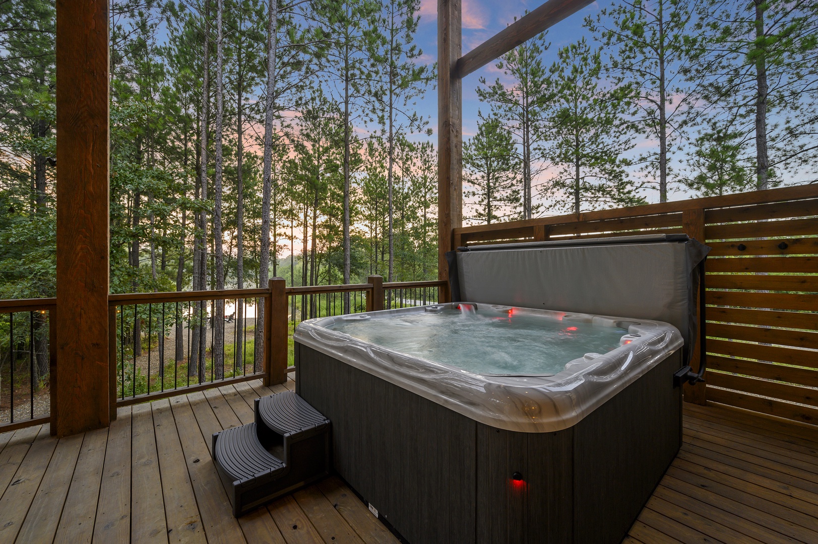 Enjoy a relaxing soak in the hot tub