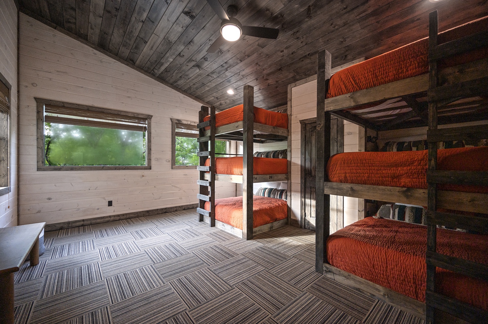 Boys' bunk room with 6 double beds sleeping up to 12 guests