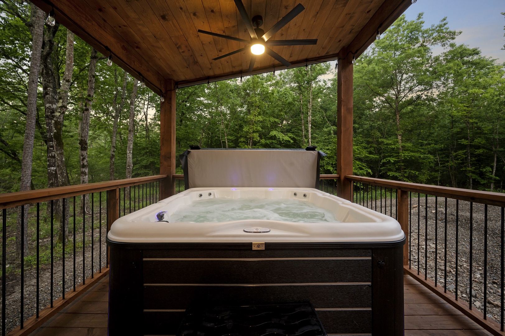 Take a relaxing soak in one of the hot tubs