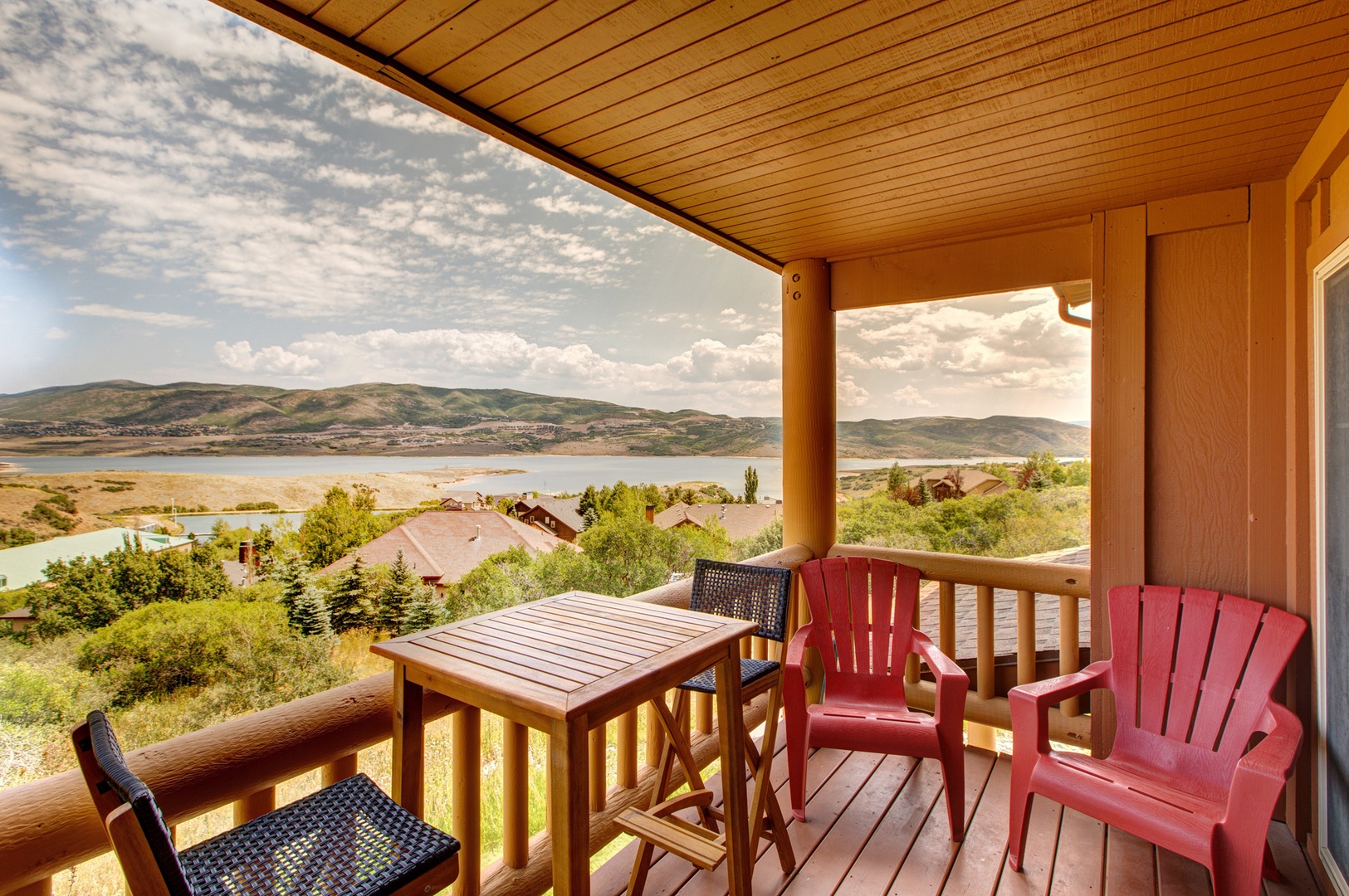 Fox Bay H203 Private Deck with Seating. Views of the Jordanelle Reservoir.