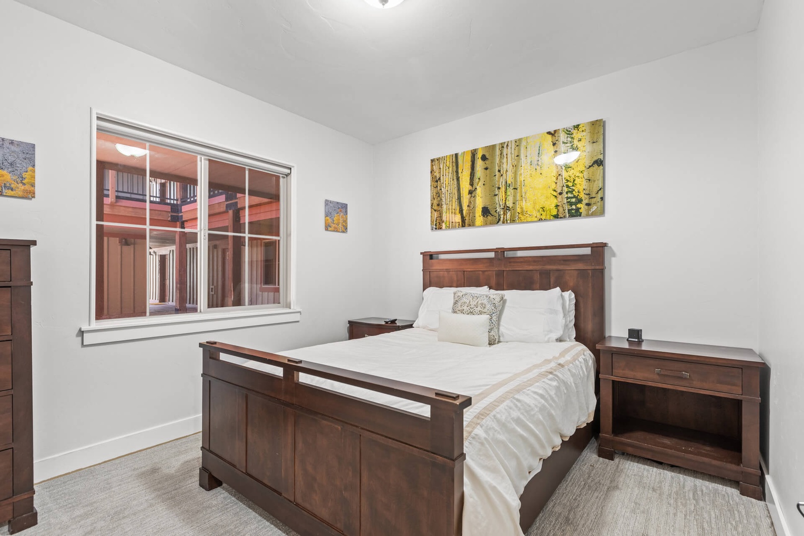 Bear Hollow Lodges 4203: The SECOND Guest bedroom has a Queen bed and cozy bedding. The bathroom is a steps down the hall.