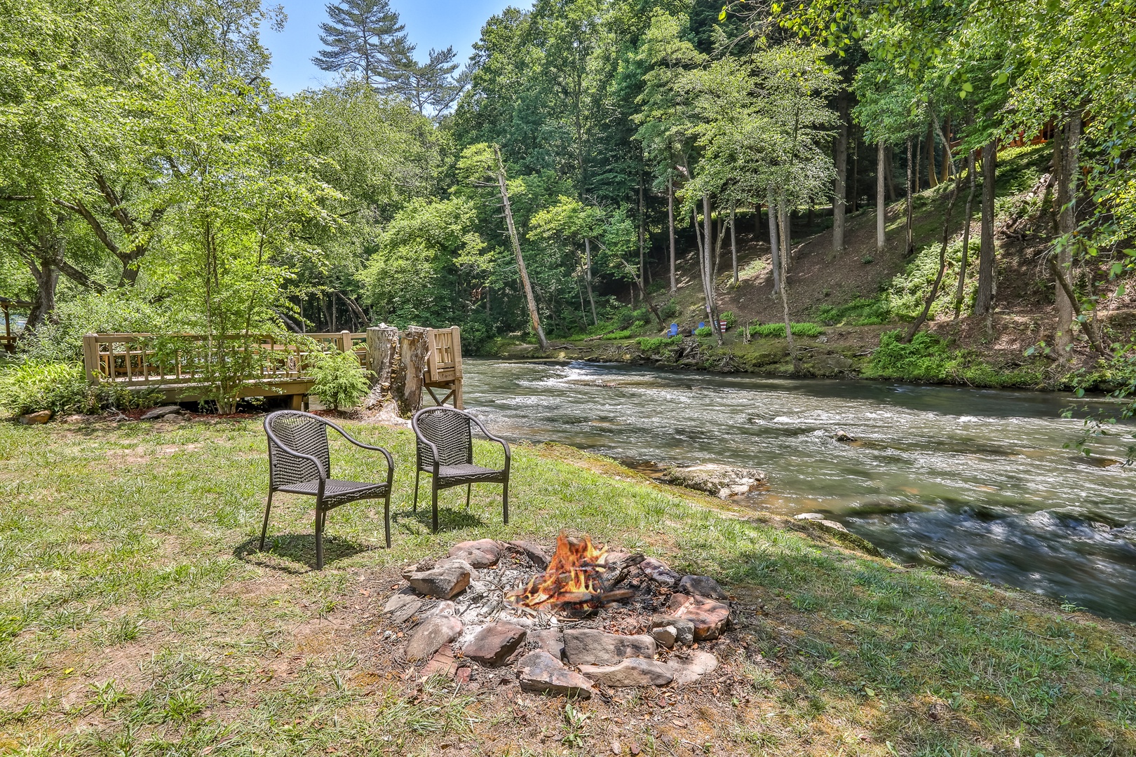 Firepit by waterside