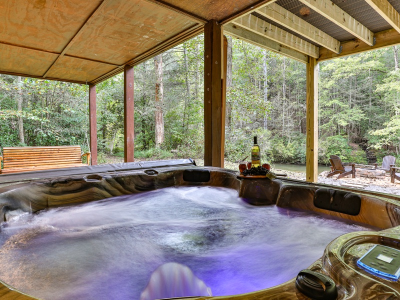 Large hot tub