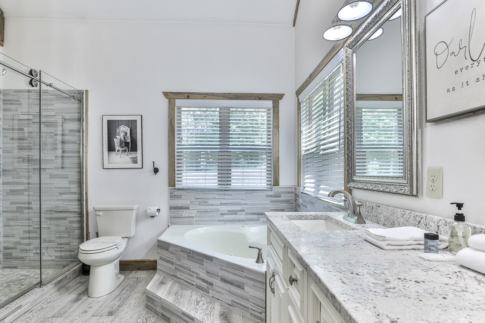 King Master Bath with Jetted Tub and walk in shower