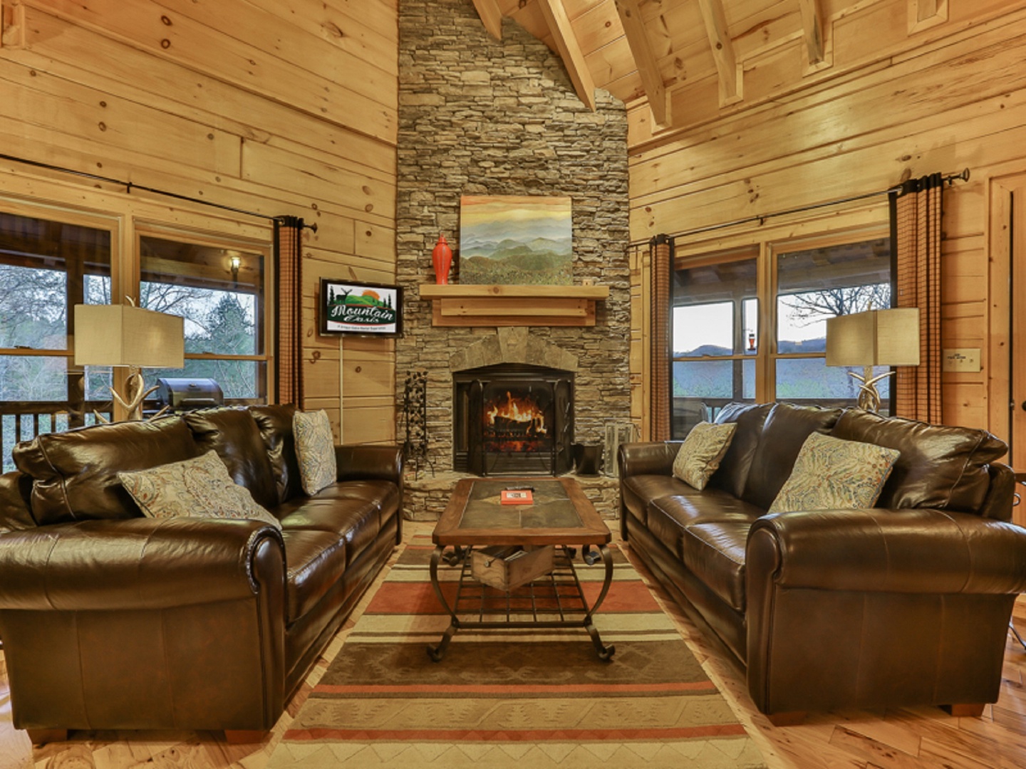 Great Room with Wood Burning Fireplace