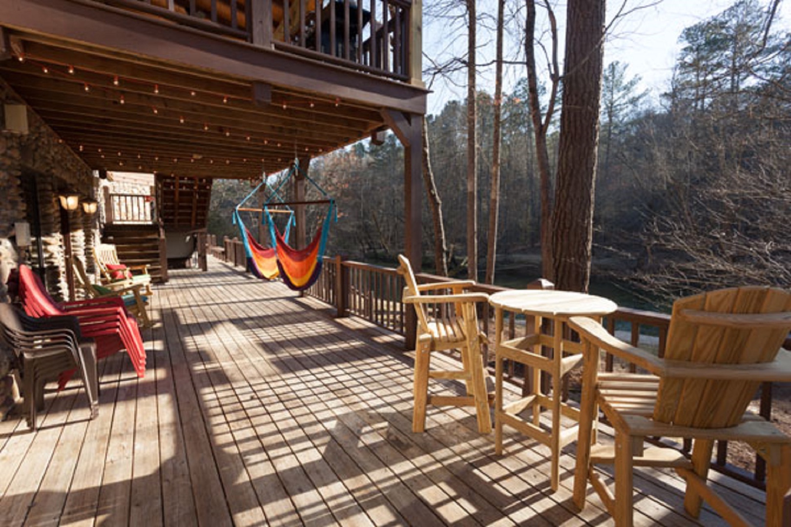 Covered Porches and open decks to enjoy river views