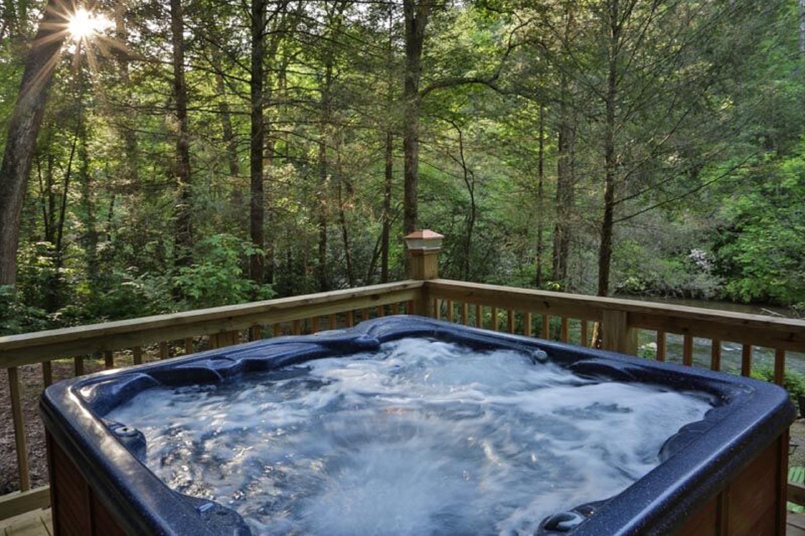 Hot Tub overlooks the River