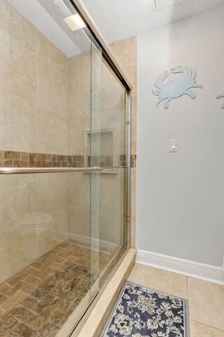 Walk in shower attached to bedroom 1