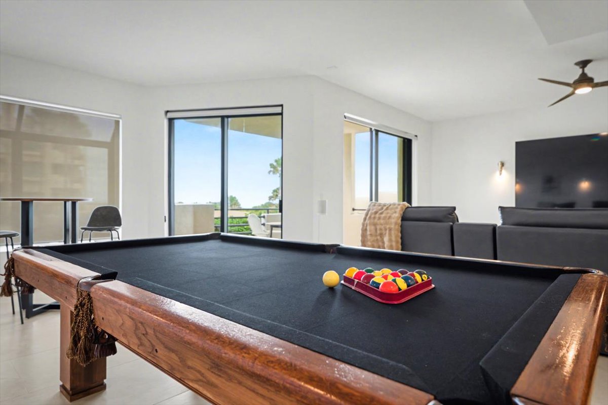 Challenge friends to a game on your private pool table while enjoying the modern comfort of your living space.