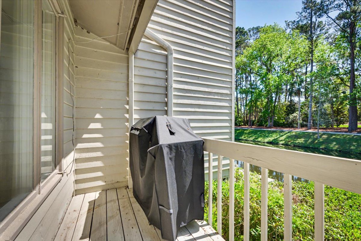Your private balcony features a BBQ grill, perfect for outdoor cooking while enjoying peaceful wooded views.