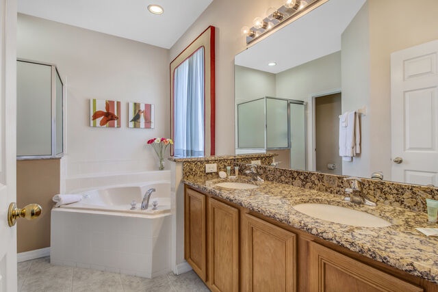 Downstairs bathroom attached to downstairs bedroom