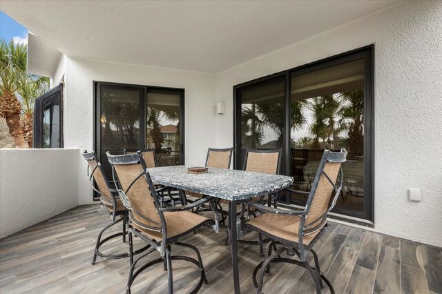Covered porch with dining area