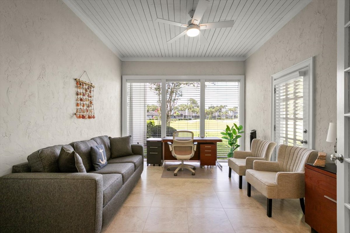 Florida room sleeper sofa office desk