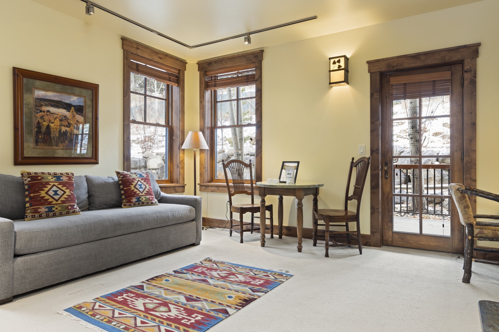 Second Living Area / Murphy Bedroom with Gas Fireplace