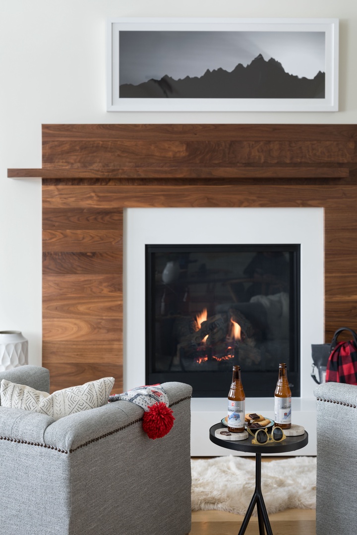Gas Fireplace - extra seating area by fireplace