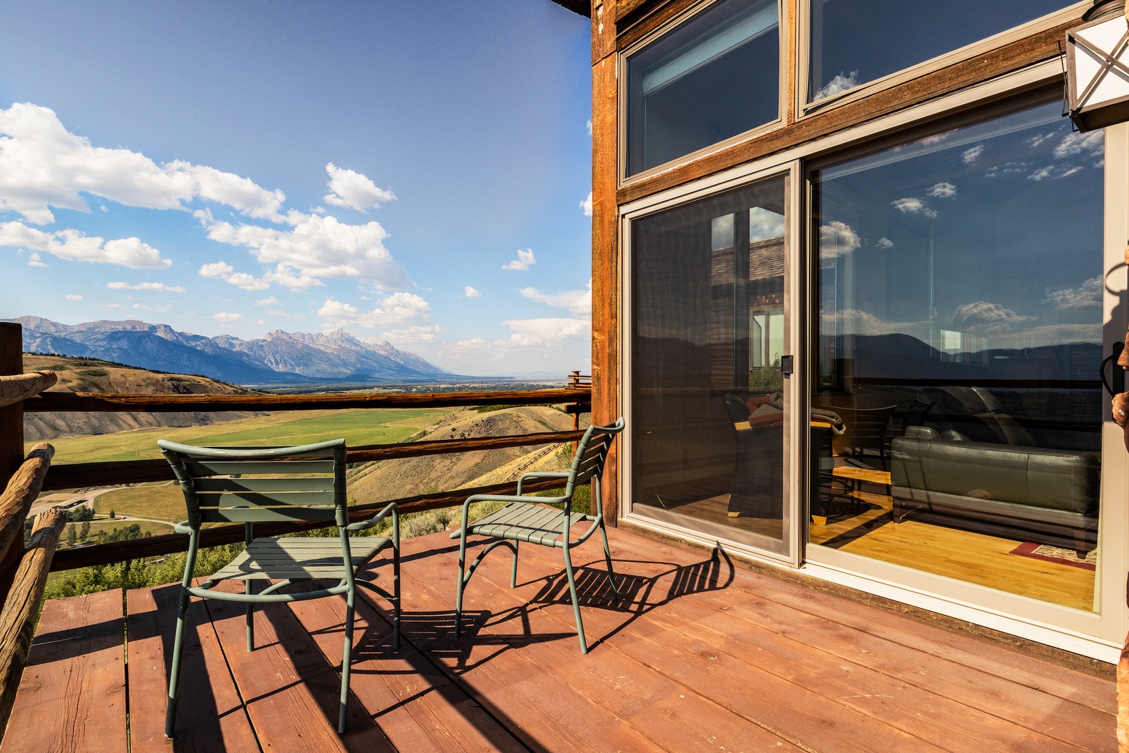 Patio off living area with Teton views