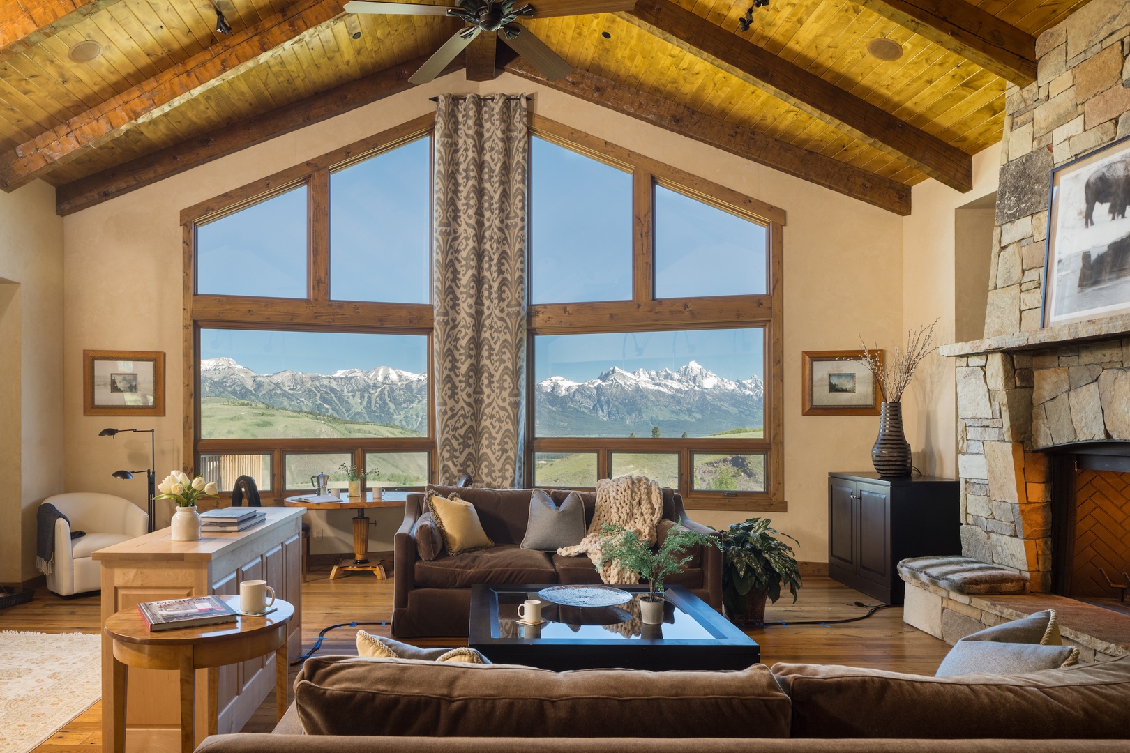 Living Area with Teton Views