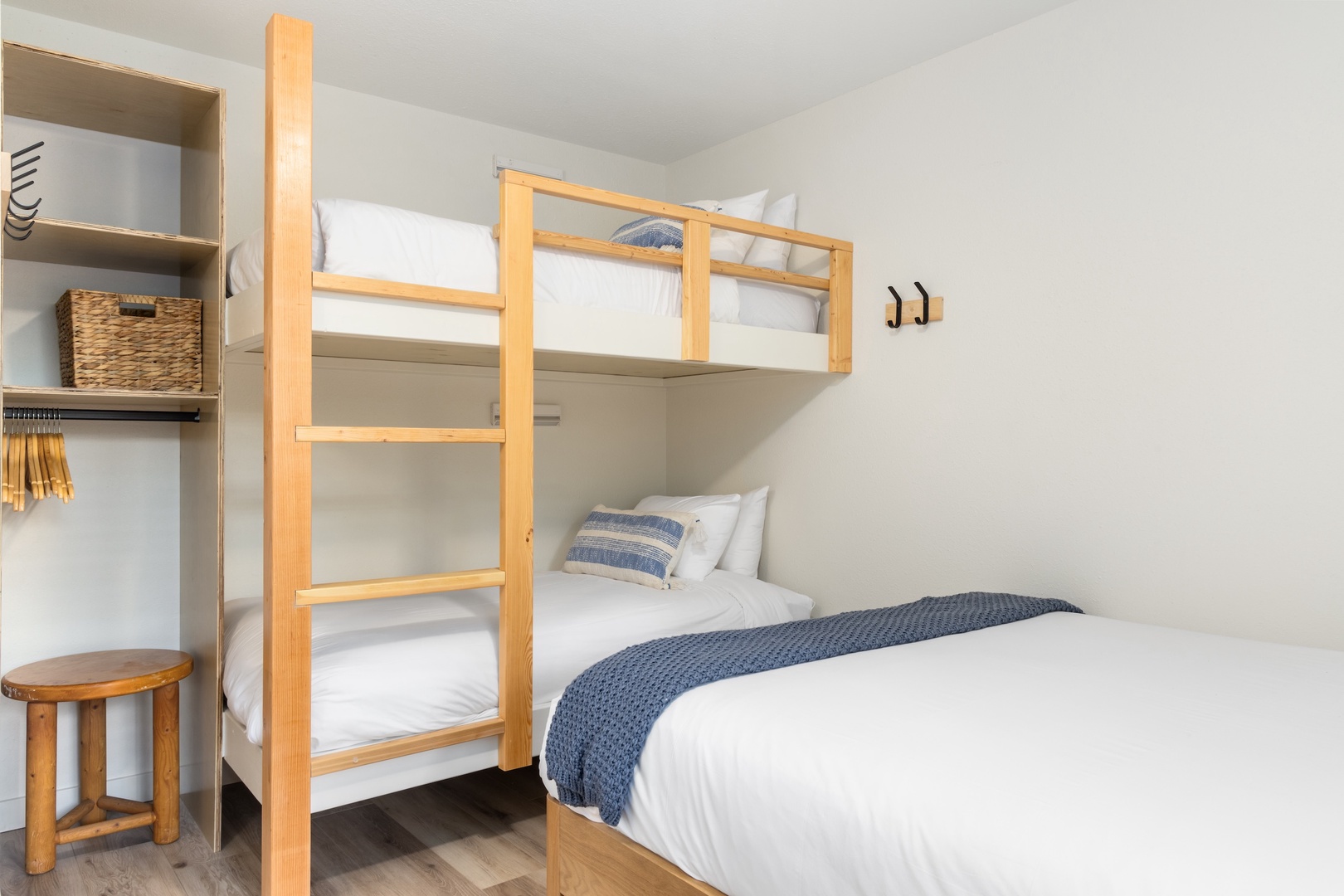 Guest Bedroom with Queen Bed and Twin Bunk