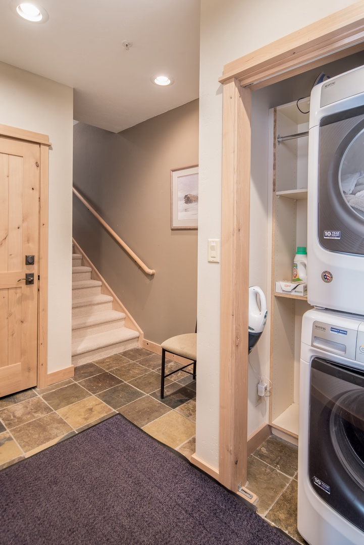 Downstairs area with laundry facilities