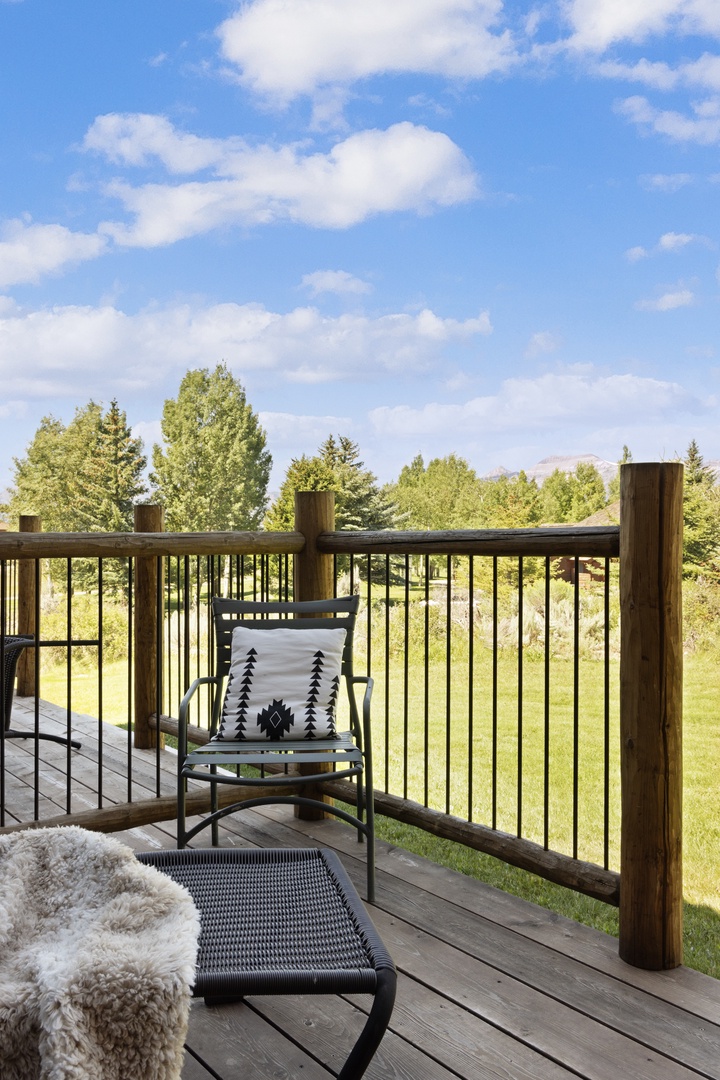 Back deck in the summer