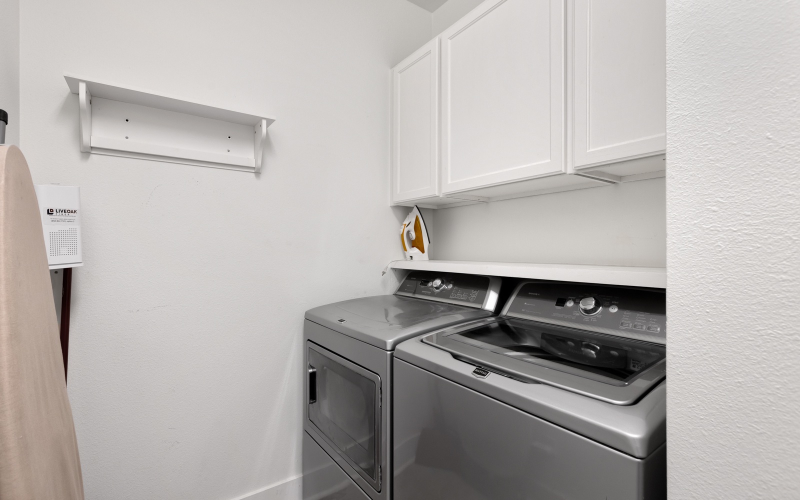 Your dedicated laundry space features modern appliances and built-in storage, making it easy to keep your belongings fresh during your stay.