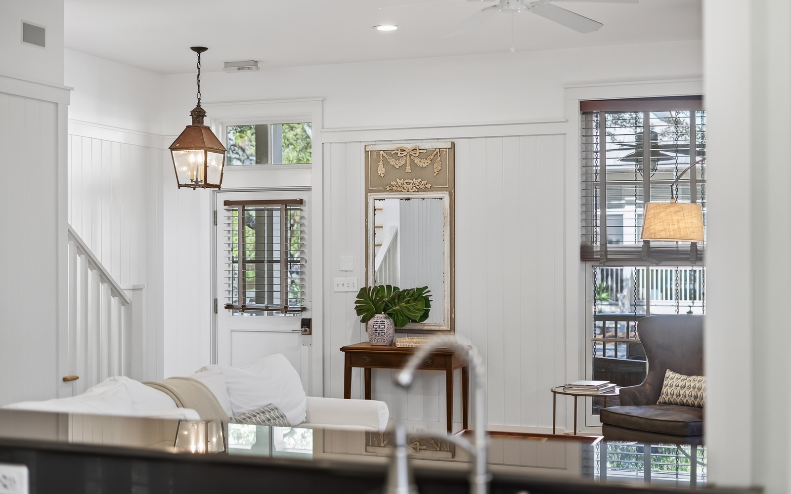 Relax in your elegantly appointed living space with classic charm, beautiful natural light, and thoughtful details throughout.