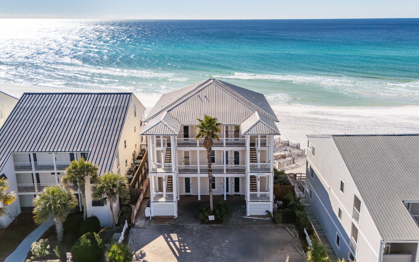 Beachfront property with direct beach access and pristine white sand coastline.