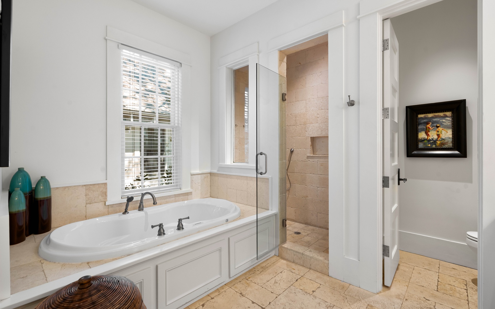 Luxurious master bath features a deep soaking tub and spacious walk-in shower for your ultimate relaxation.