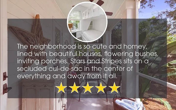 Relax on your private covered porch, surrounded by charming neighborhood views and peaceful greenery.