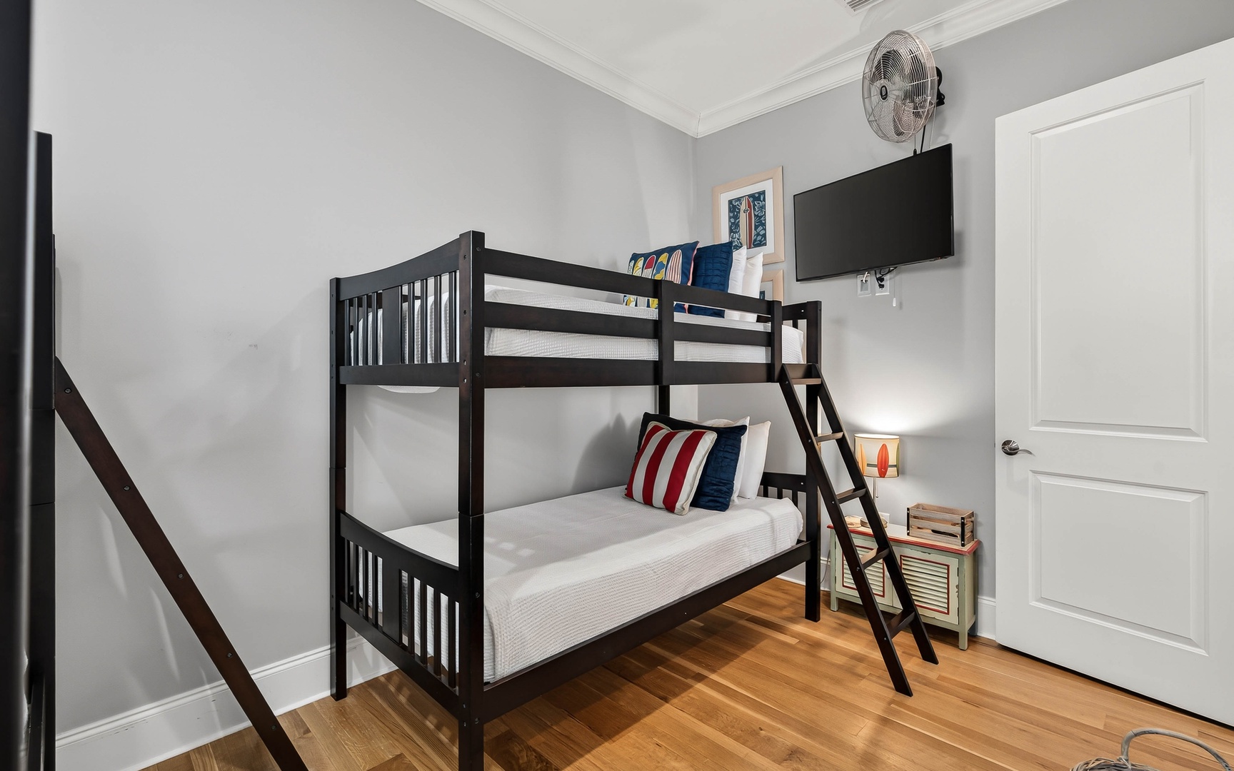 Your kids will love this cozy bunk room with its own TV for bedtime stories and games after adventurous days exploring.