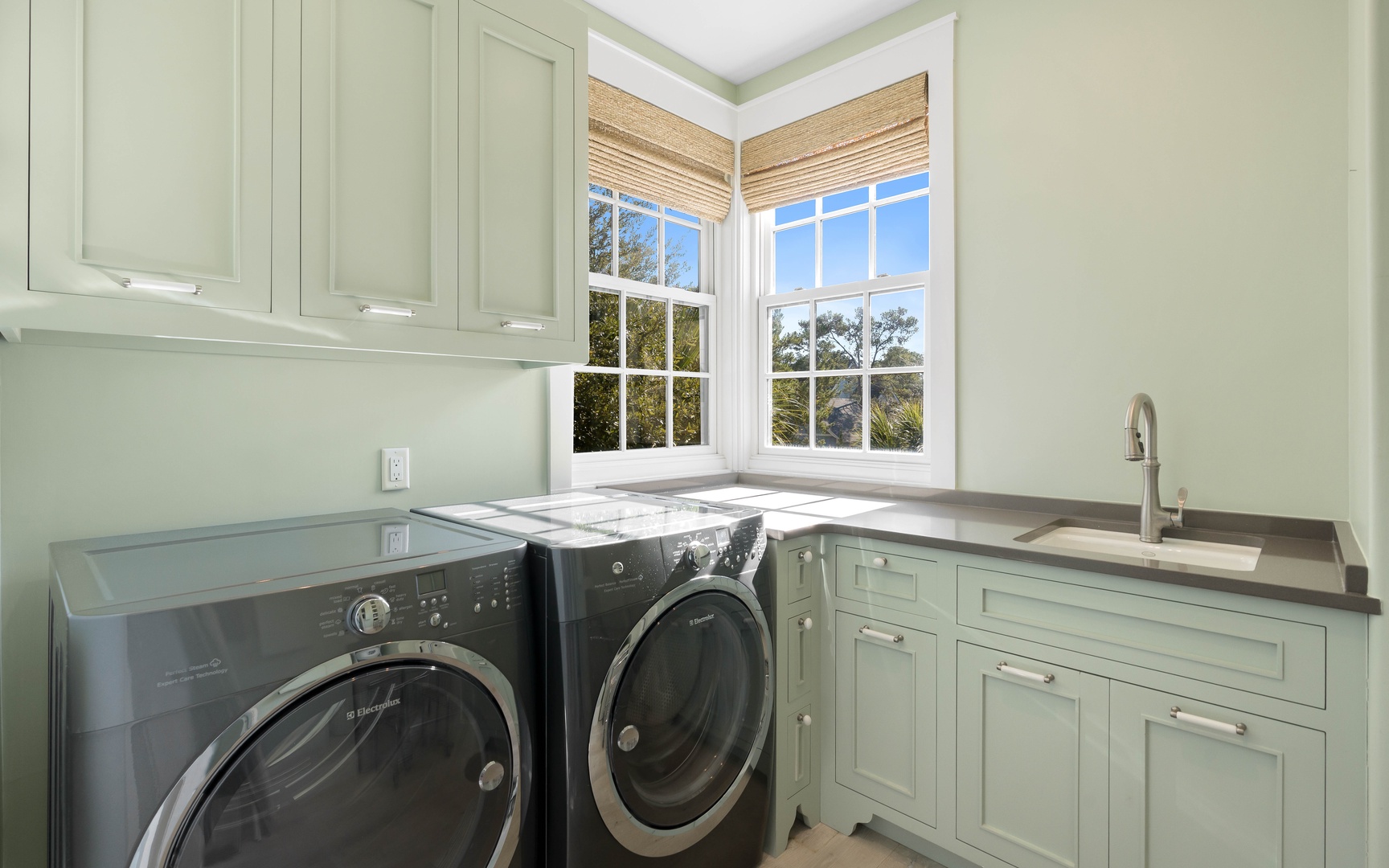 Your private laundry room makes travel effortless with modern washer and dryer, plus a handy sink for hand-washing delicates.