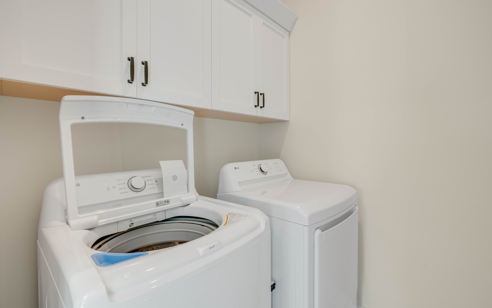 Your private laundry room keeps your clothes fresh throughout your stay, complete with full-size washer and dryer.