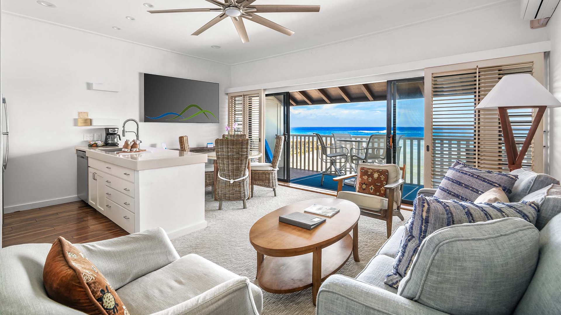 Kiahuna Plantation #6 - Ocean View Living Room - Parrish Kauai